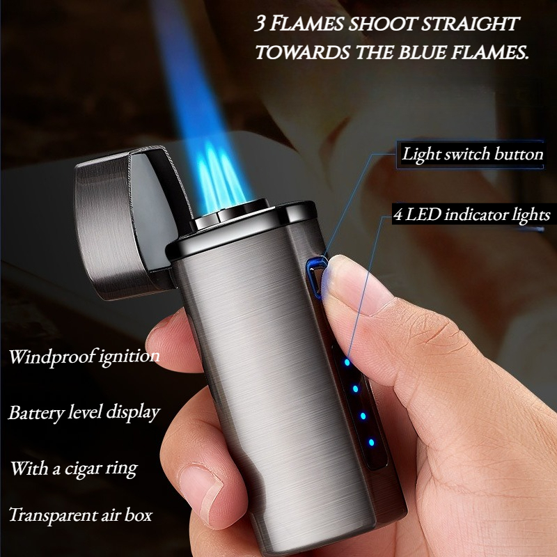 Lighter Windproof - Accendino Integrato Gas ed Elettrico Antivento