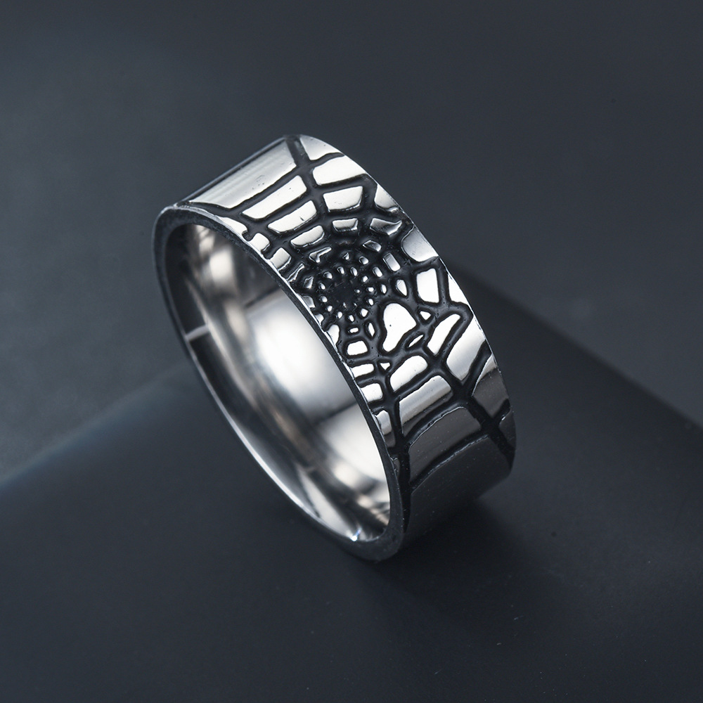 Men Accessories Wedding - Anello semplice in ragnatela in acciaio