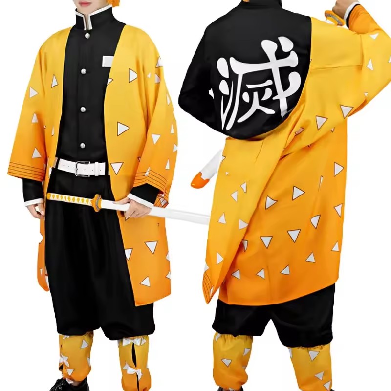 Men'S Kimono Accessories - Costume Cosplay Anime Agatsuma Zenitsu, Parrucca,