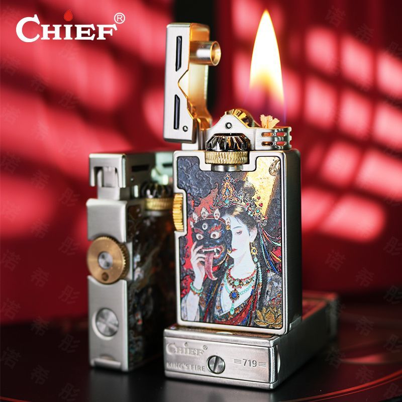 Lighter Windproof - CHIEF Accendino a olio retrò Antivento