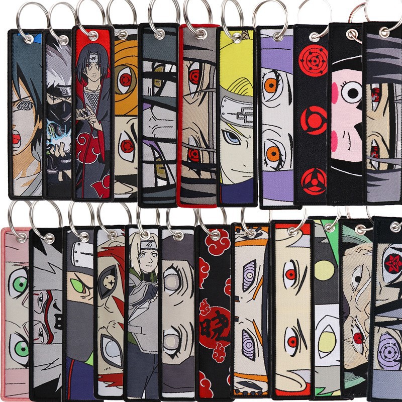 Men Accessories Gift Set - Portachiavi Ricamati Anime Naruto, Eleganti Portachiavi