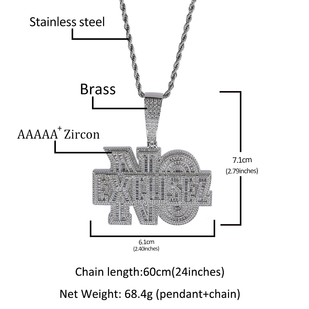 Men Accessories Singapore - Collana Hip-hop con alfabeto dal design